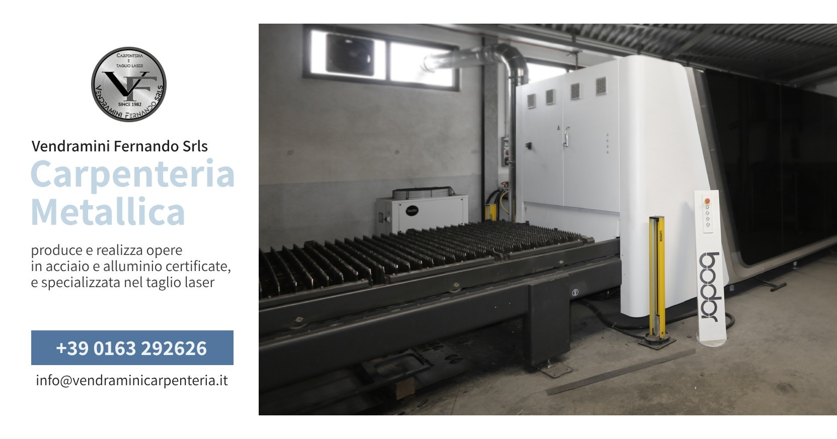 Contattaci per lavorazioni di carpenteria metallica o taglio laser a Tortona di Vendramini Srls